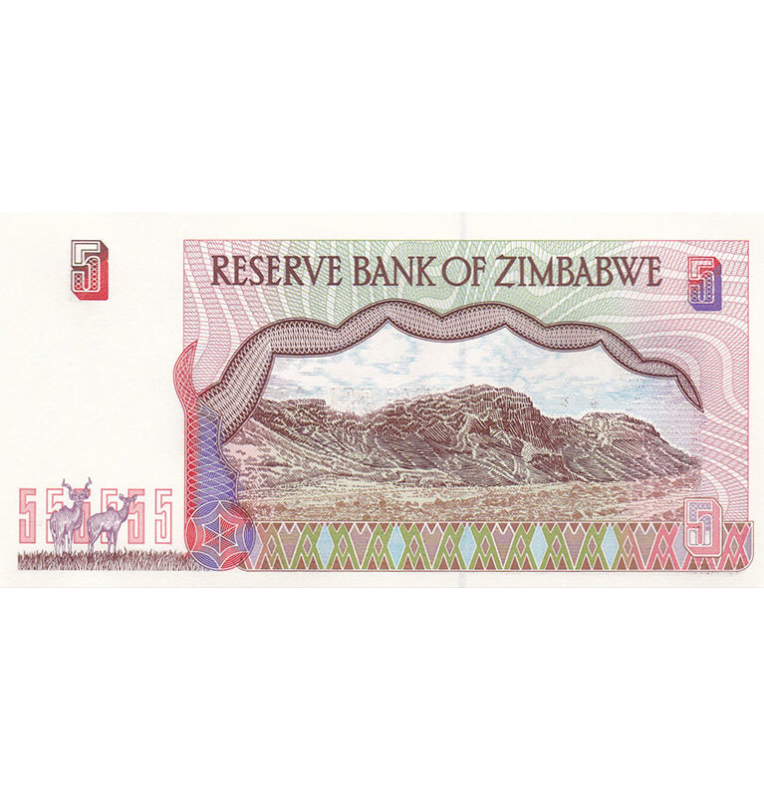 Zimbabwe 5 Dollars 1997 Pick 5b
